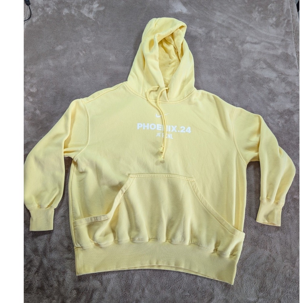 Nike Hoodie Womens Medium Yellow Phoenix Fleece Graphic Pullover DQ5860-722